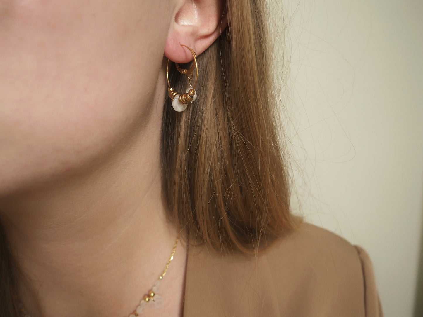 BOHEME Moonstone Creoles