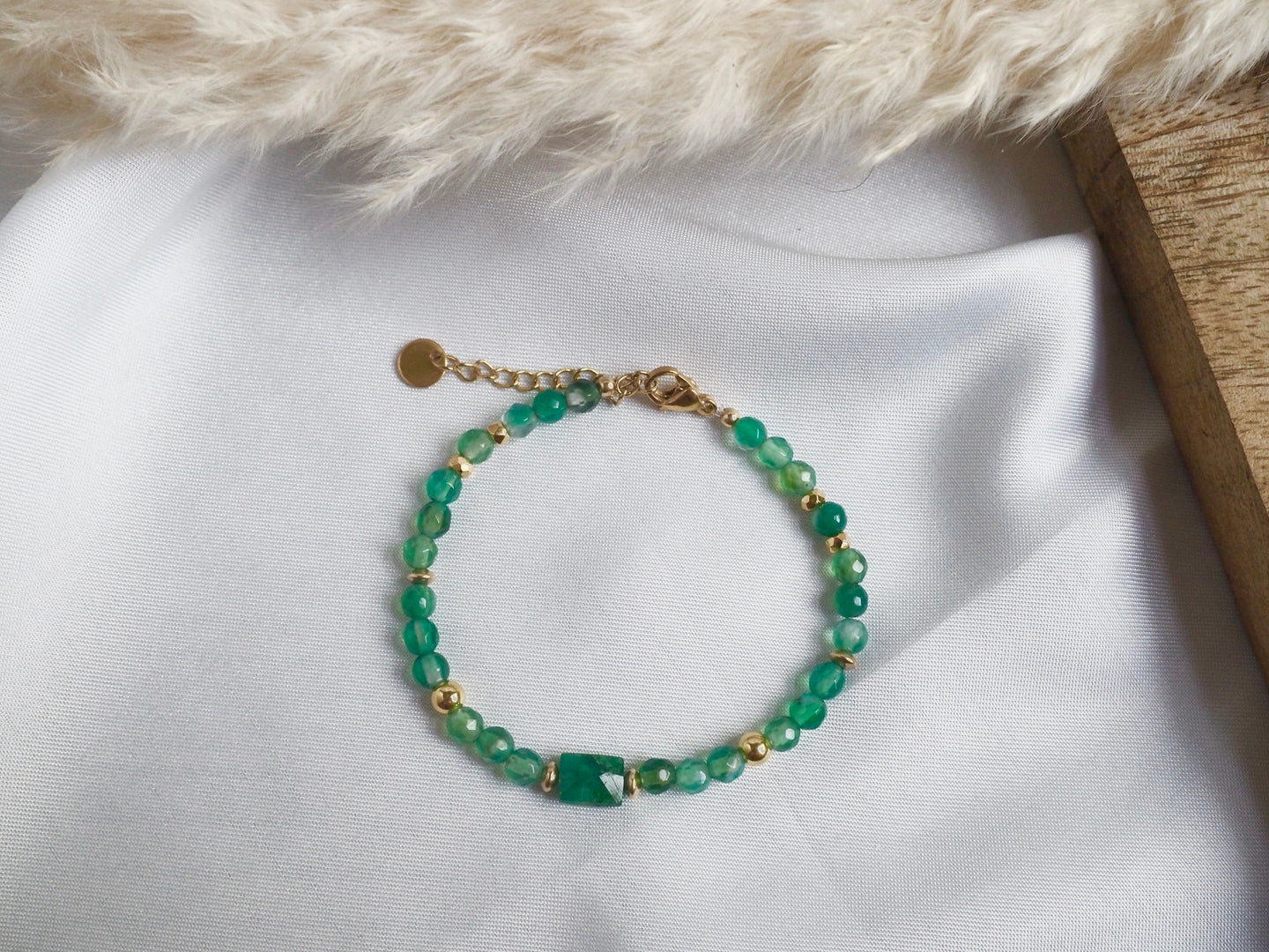 PRECIOUS emerald agate bracelet
