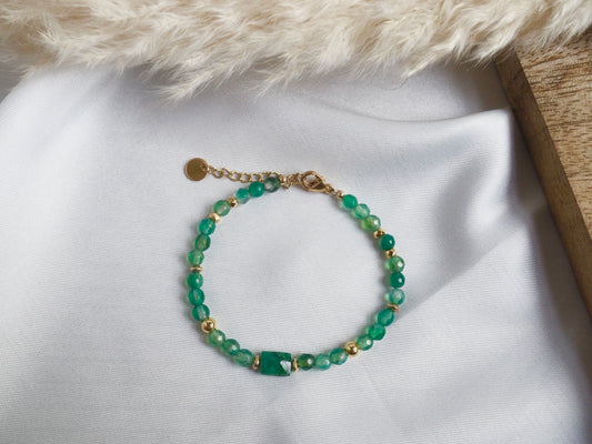 PRECIOUS emerald agate bracelet