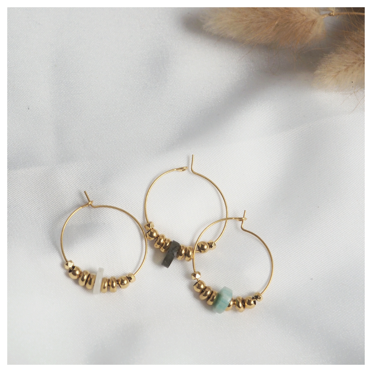 BOHEME Moonstone Creoles