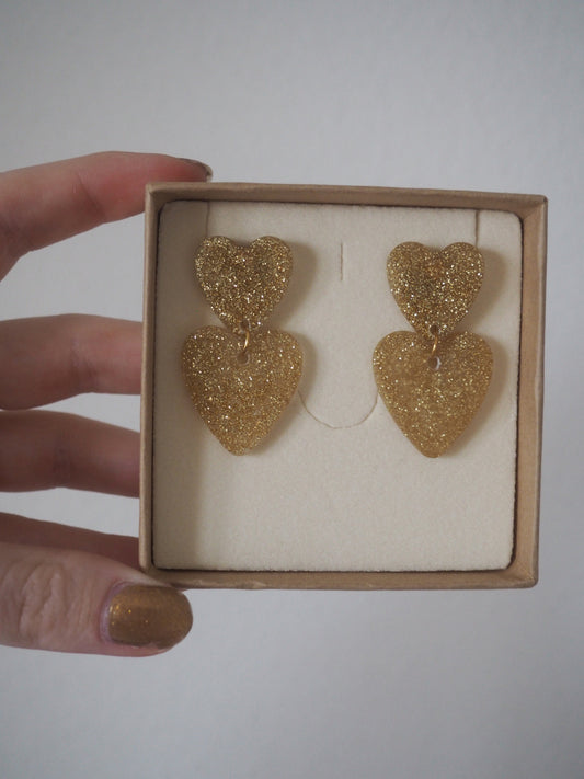 FULL LOVE earrings - Gold glitter