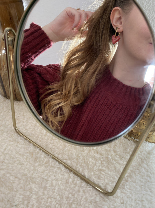 ROMEO Creoles - Red glitter