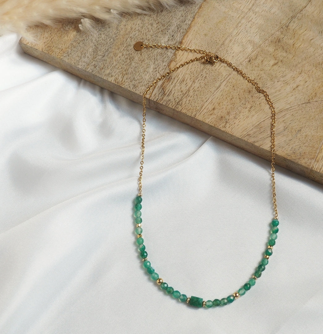 PRECIOUS emerald agate necklace