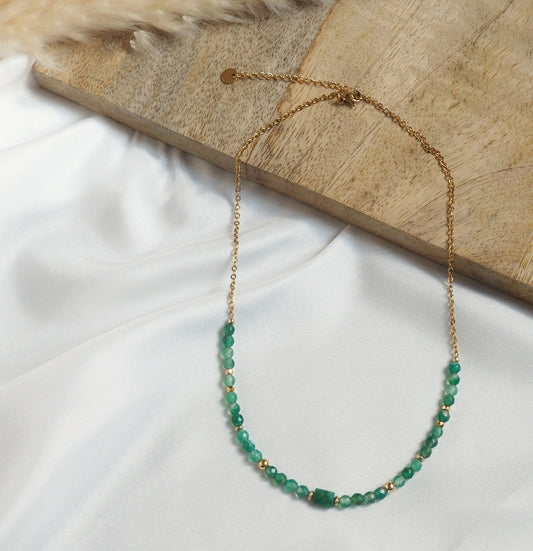 PRECIOUS emerald agate necklace