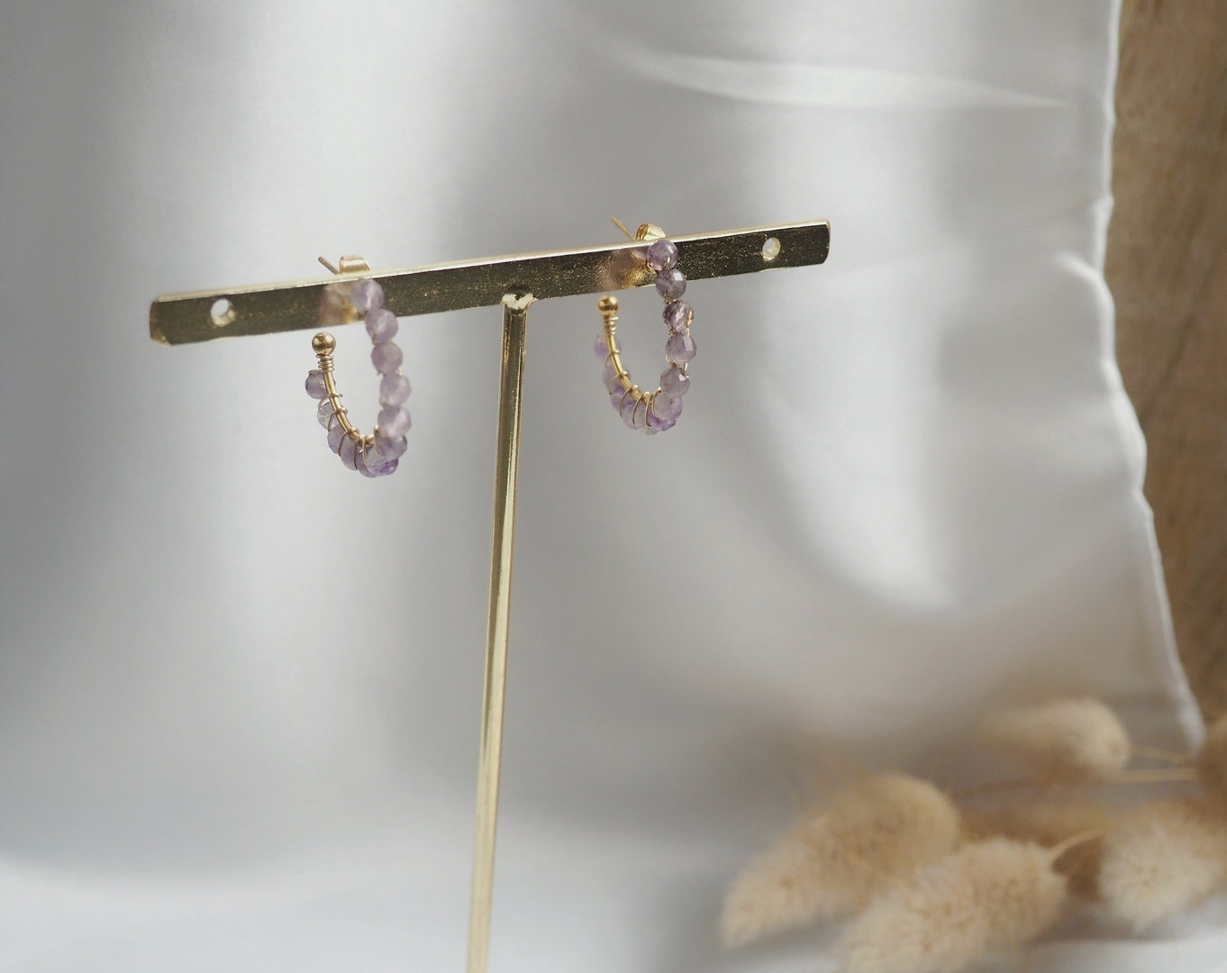 PRECIOUS Amethyst Creoles