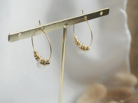 BOHEME Moonstone Creoles